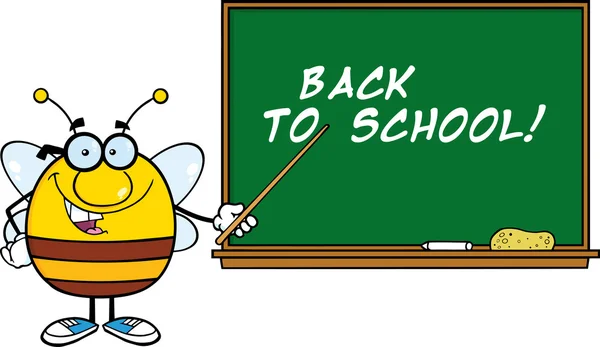 Μέλισσα με επιστροφή στο σχολείο — Διανυσματικό Αρχείο