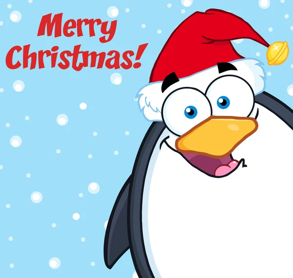 Frohe Weihnachten mit niedlichem Pinguin — Stockvektor