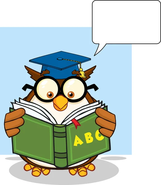 Owl Teacher with  ABC Book — Stock Vector