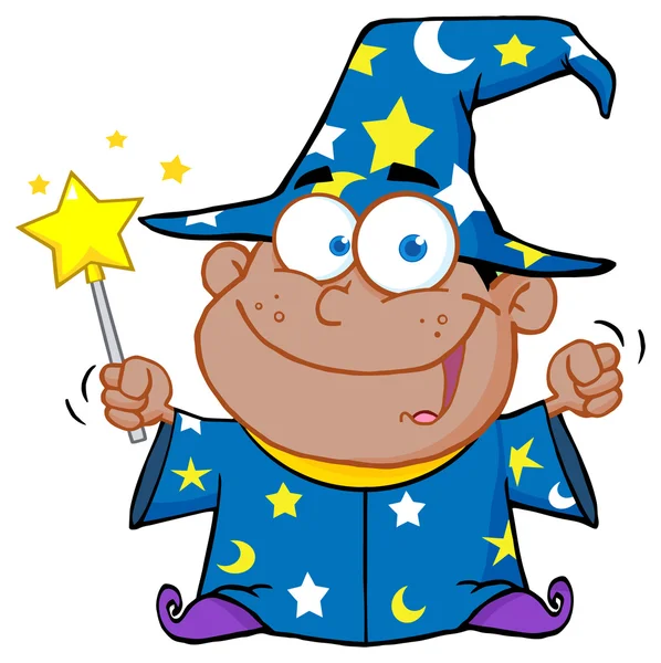 Happy  Wizard Boy — Stock Vector