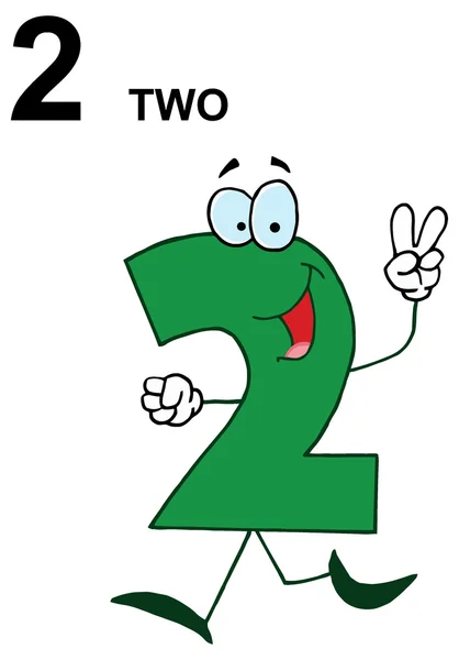 Drôle de dessin animé 2 Nombre — Image vectorielle