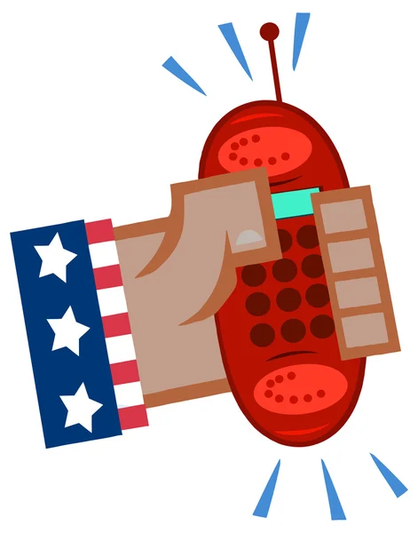 Czerwony komórka telefon dzwoni — Wektor stockowy