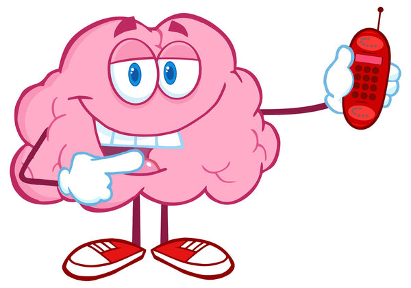 Happy Brain with Mobile Phone