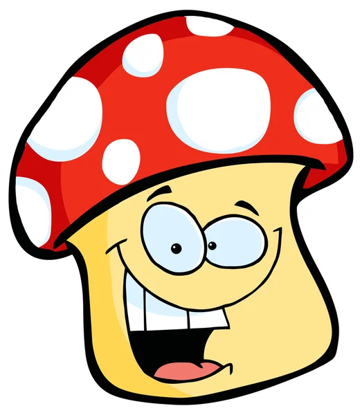 卡通微笑蘑菇 — 图库矢量图片