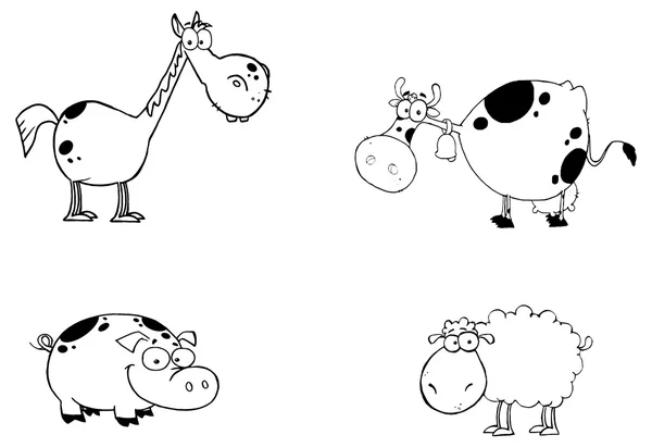 ชุดตัวละครสัตว์ฟาร์ม — ภาพเวกเตอร์สต็อก