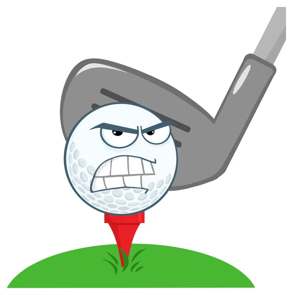 Balle de golf en colère — Image vectorielle