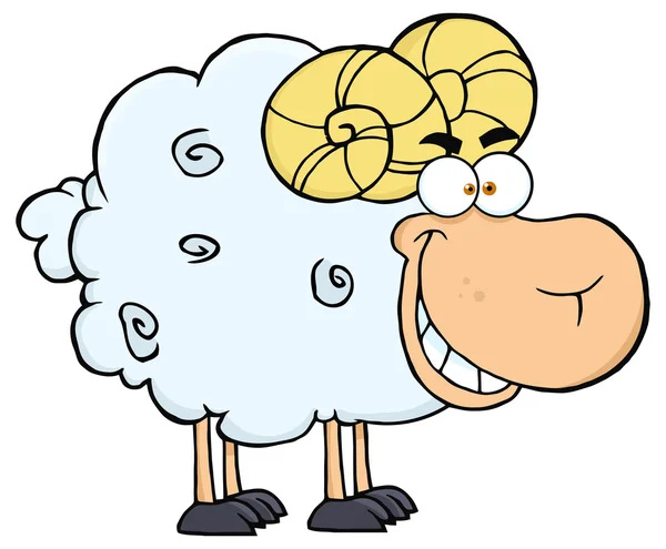 Cabeza blanca Ram ovejas — Vector de stock