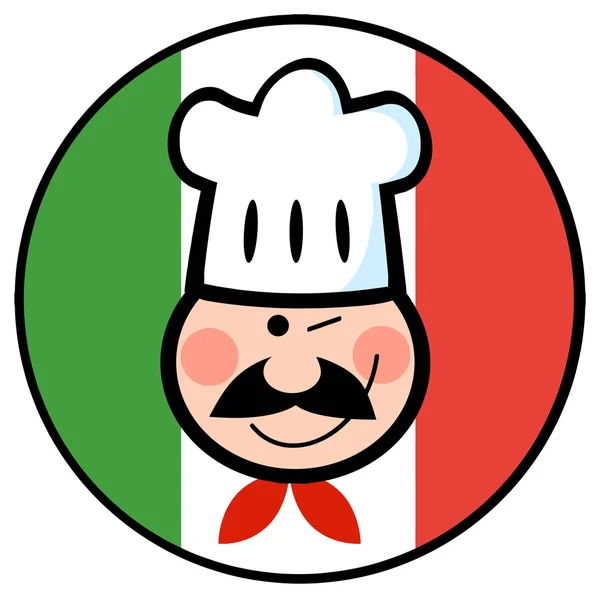 Cartoon chef with Italian flag — Stock Vector