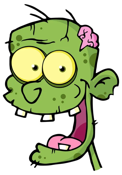 Dibujos animados cabeza de zombie — Vector de stock