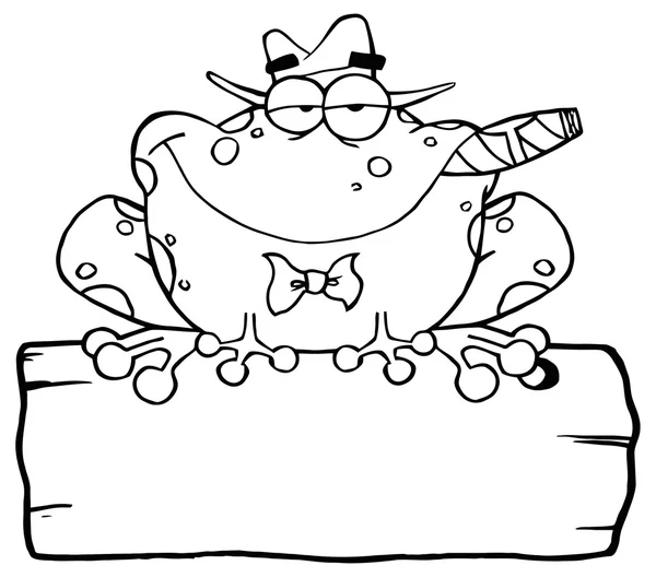 Frosch Cartoon Mobster mit Zigarre — Stockvektor