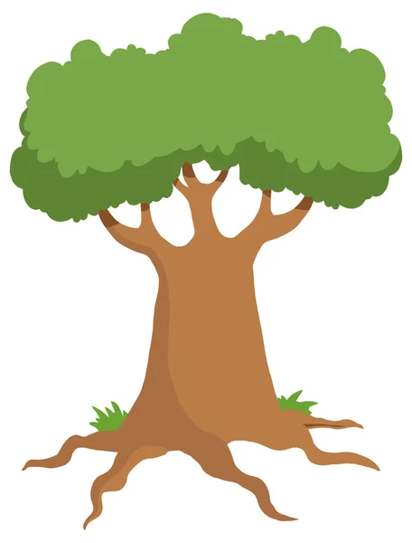 Dibujos animados árbol verde — Vector de stock