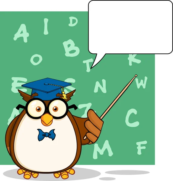 Wise Owl Teacher — Stock Vector