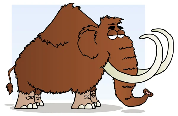 Karakter Kartun Mammoth - Stok Vektor