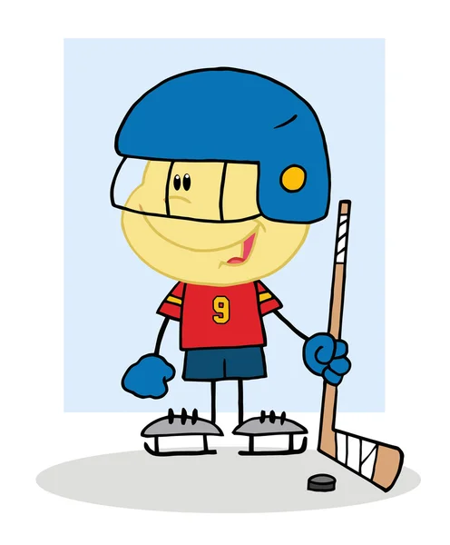 Chico jugando en hockey sobre hielo — Archivo Imágenes Vectoriales