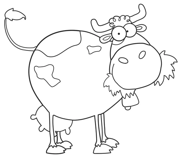 วัวเคี้ยวบนหญ้า — ภาพเวกเตอร์สต็อก