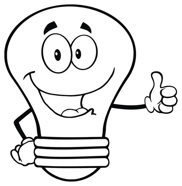 Light Bulb with Thumb Up — Stock Vector