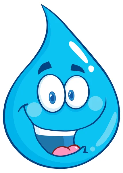 Gota de agua sonriente — Vector de stock