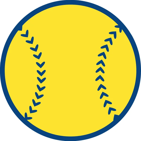 Pallone da baseball giallo . — Vettoriale Stock