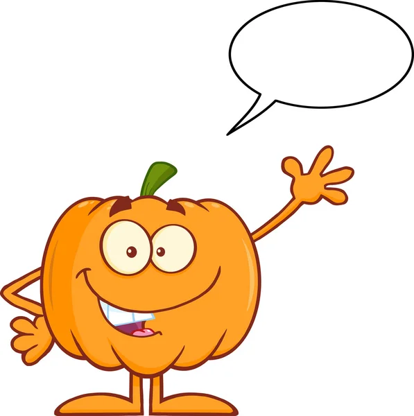 Halloween Pumpkin  With Speech Bubble — Stock Vector