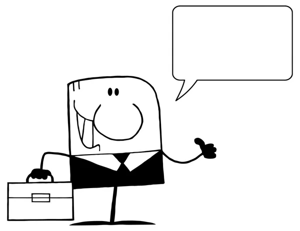 Homme d'affaires souriant personnage de bande dessinée — Image vectorielle