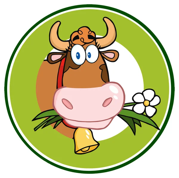 Logotipo dos desenhos animados de vaca — Vetor de Stock
