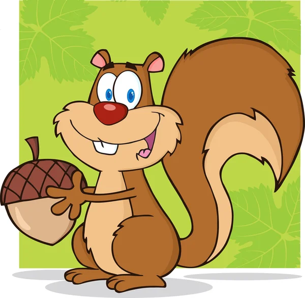 Cute Squirrel Cartoon Character — Stock Vector