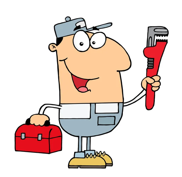 Cartoon mechanic worker — Stock Vector