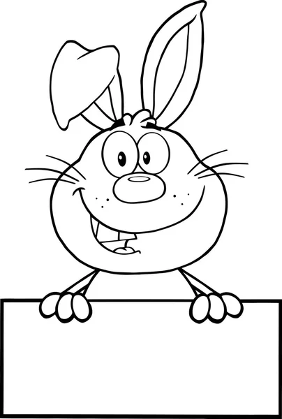 Komik Tavşan bir afiş tutarak. — Stok Vektör