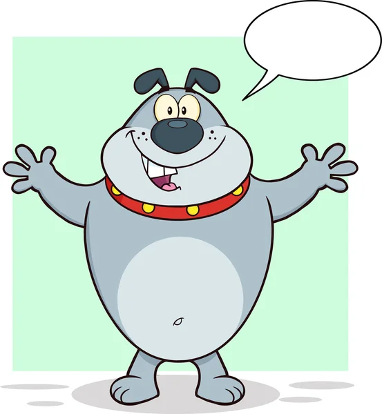 Gray Bulldog Cartoon Character — Stock Vector