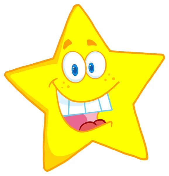 Personaje de mascota de dibujos animados estrella — Vector de stock
