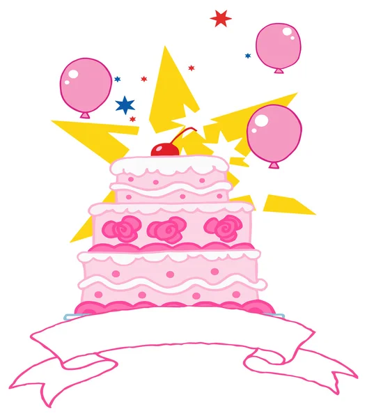 Születésnapi ünnep torta — Stock Vector