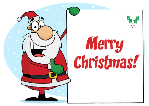 Santa Claus con tarjeta de felicitación — Vector de stock