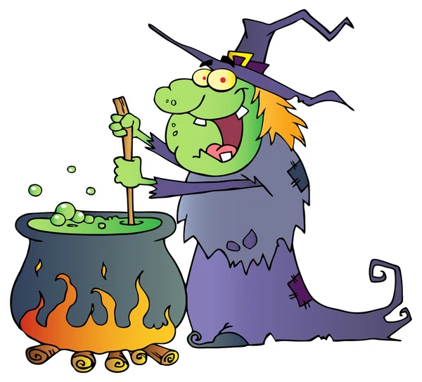 Cartoon Halloween Witch — Stock Vector