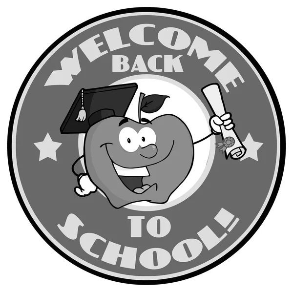 Texto Volver a la escuela Banner gris — Vector de stock