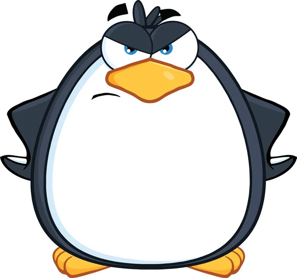 Angry Penguin Cartoon Character — Stock Vector