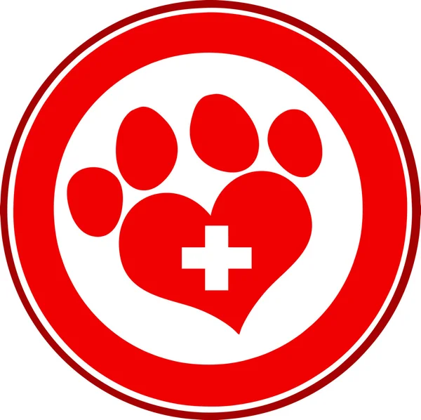 Amor veterinário Paw Print —  Vetores de Stock