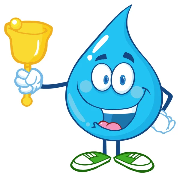 Gota de agua con campana para donación . — Vector de stock