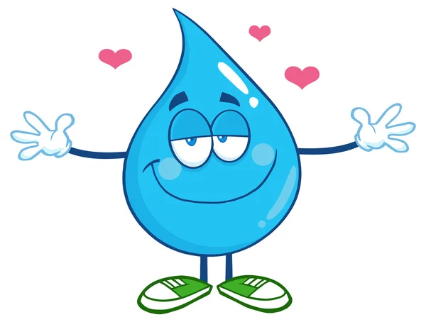 Gota de agua en el amor — Vector de stock