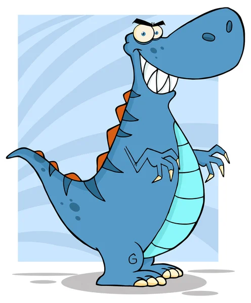生气的恐龙卡通吉祥物 — 图库矢量图片