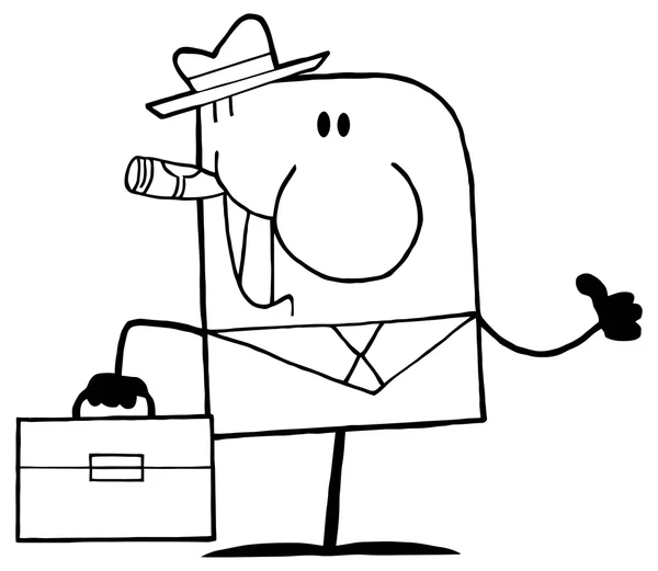 Lächelnde Geschäftsmann Cartoon-Figur — Stockvektor