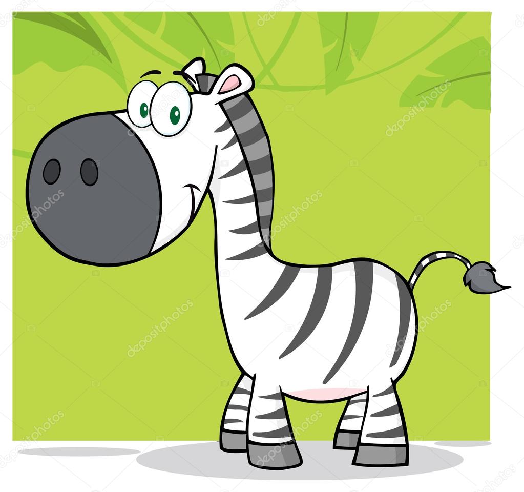 Smiling Zebra Character