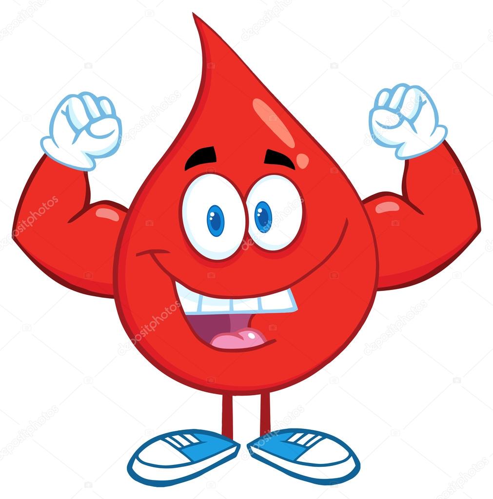 Blood Drop Showing Muscle Arms.
