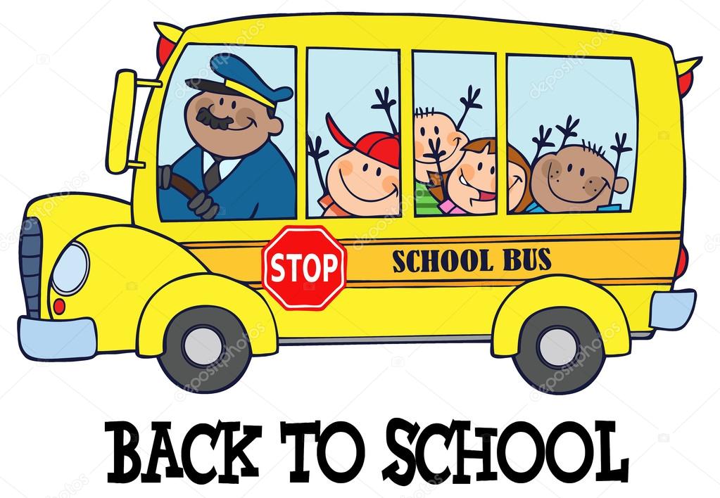 Happy Children On School Bus n
