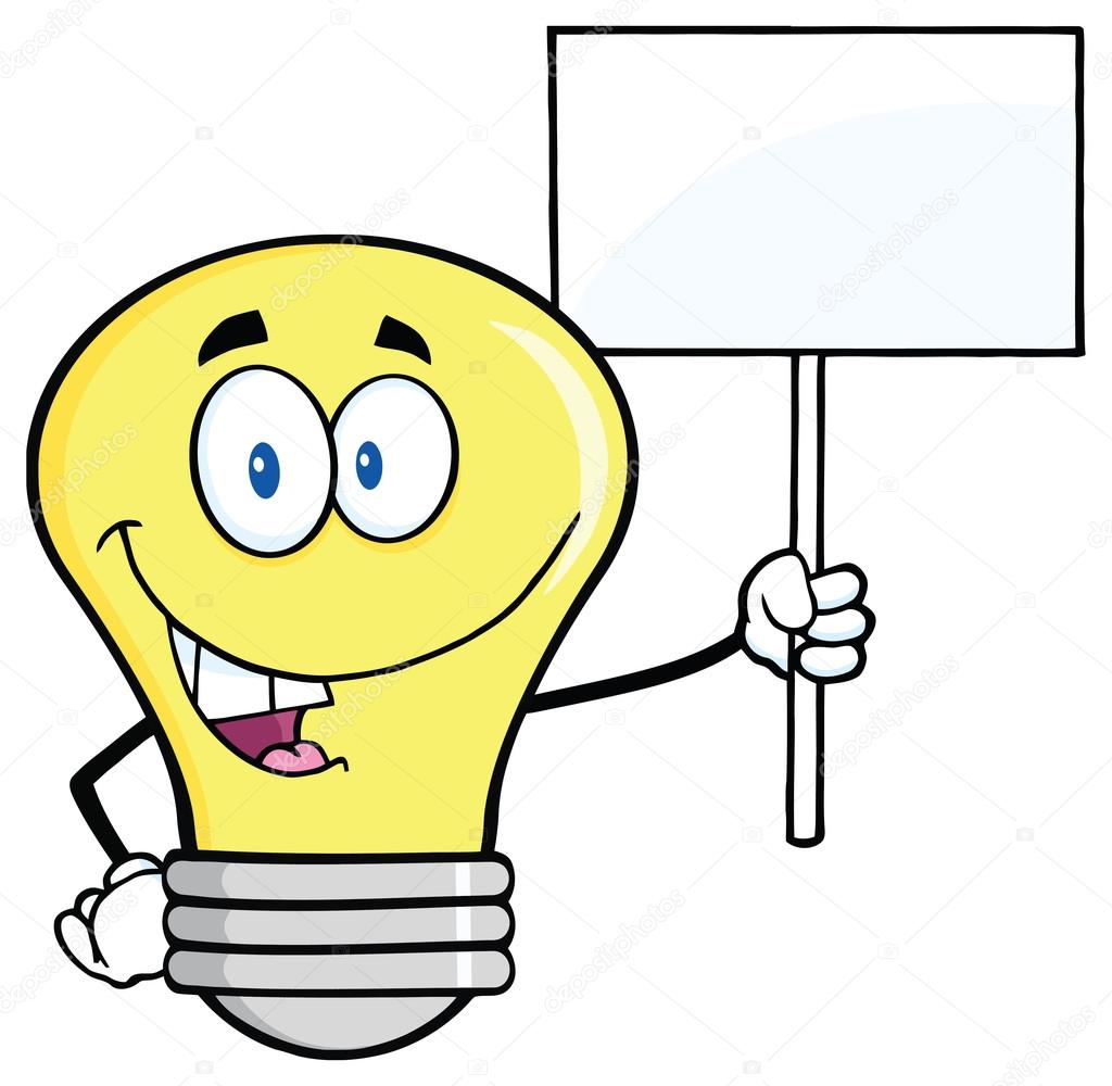 Light Bulb with Blank Sign