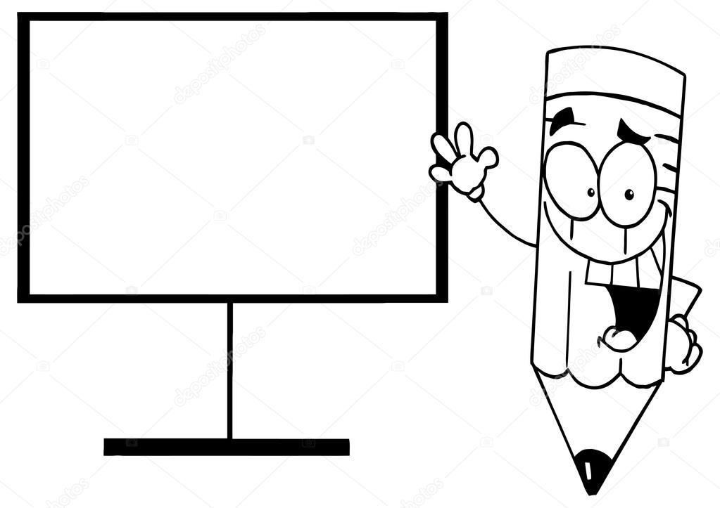 Cartoon Potlood Onderwijs Karakter Stockvector Hittoon 61074455