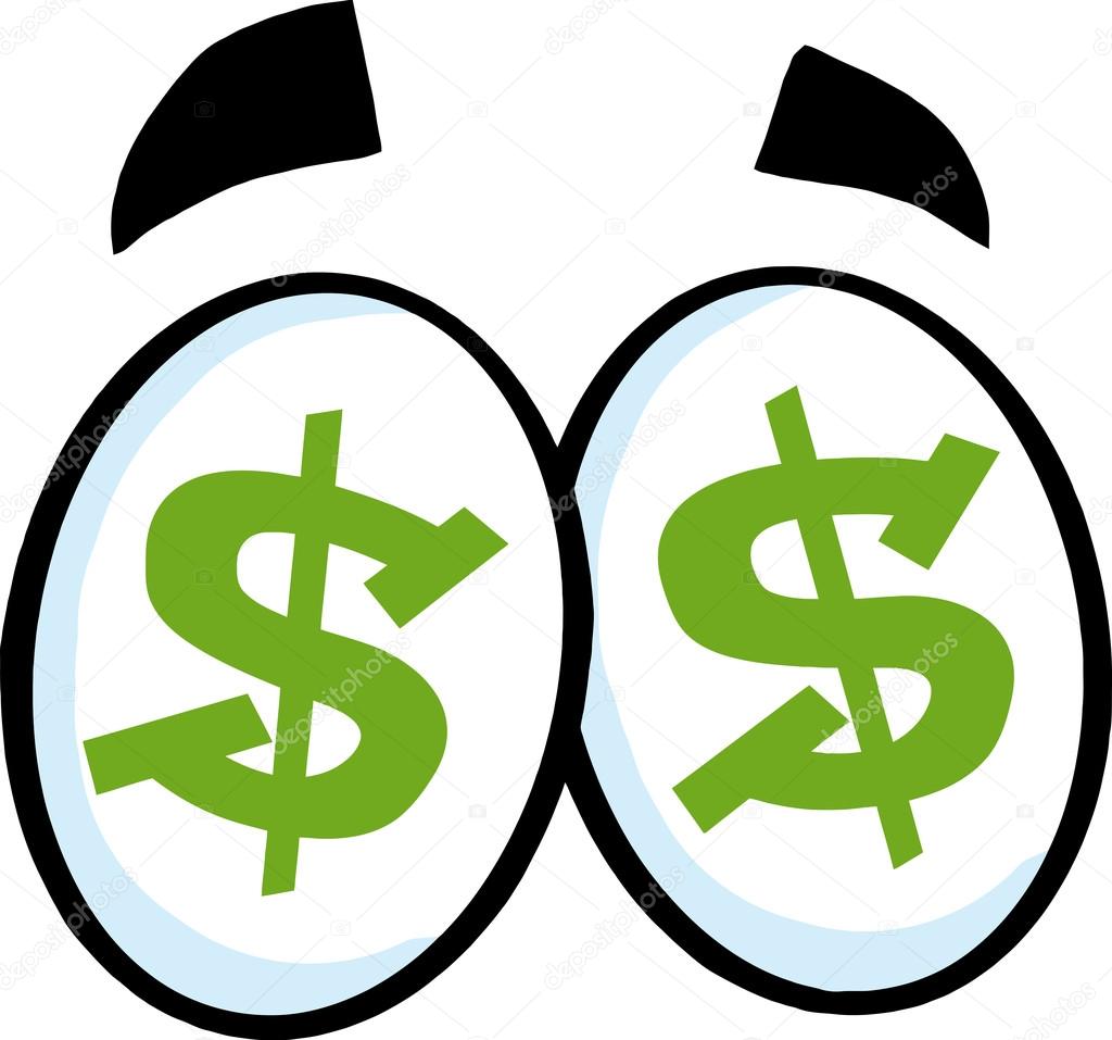 Dollar sign eyes cartoon | Dollar Sign Cartoon Eyes. — Stock Vector