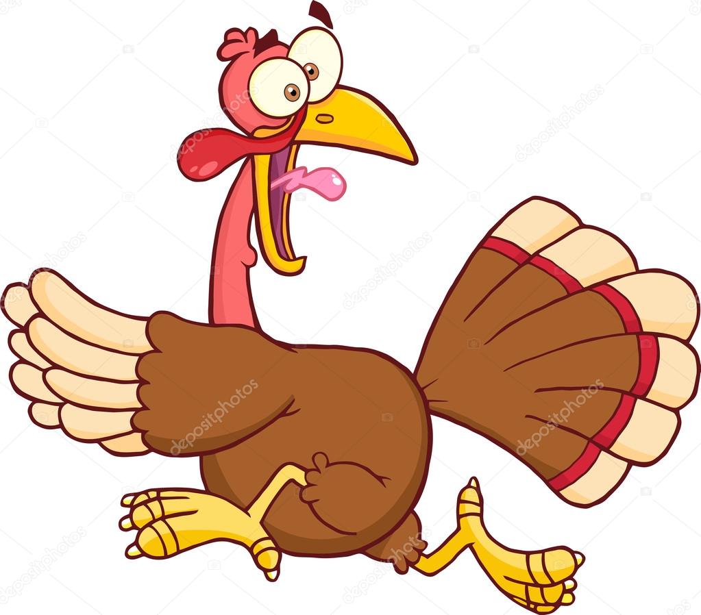 Turkey escape cartoon mascot character