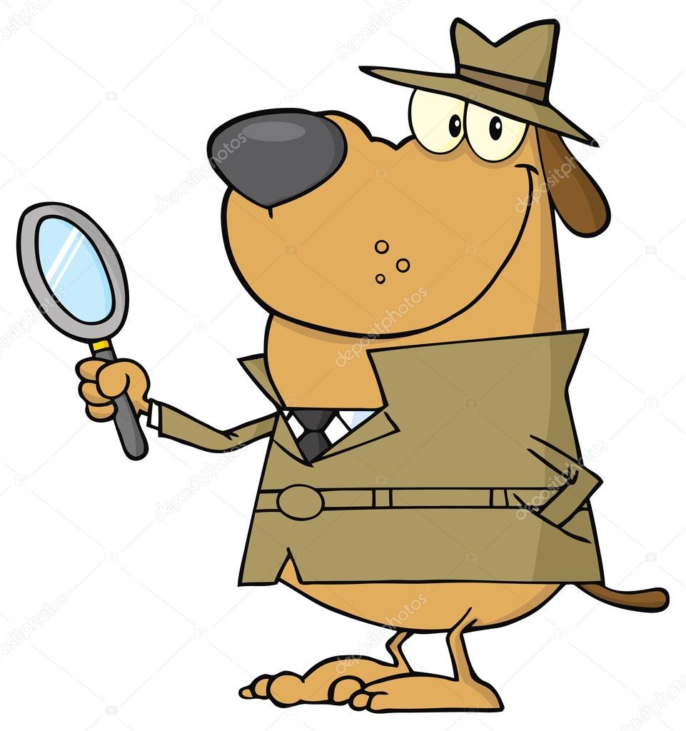 Detective Dog Holding A Magnifying Glass