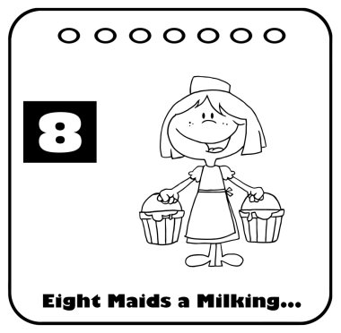 Christmas Calendar with number 8 clipart