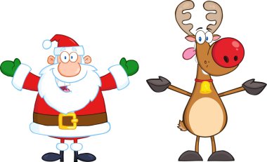 mutlu Noel Baba ve Ren geyiği